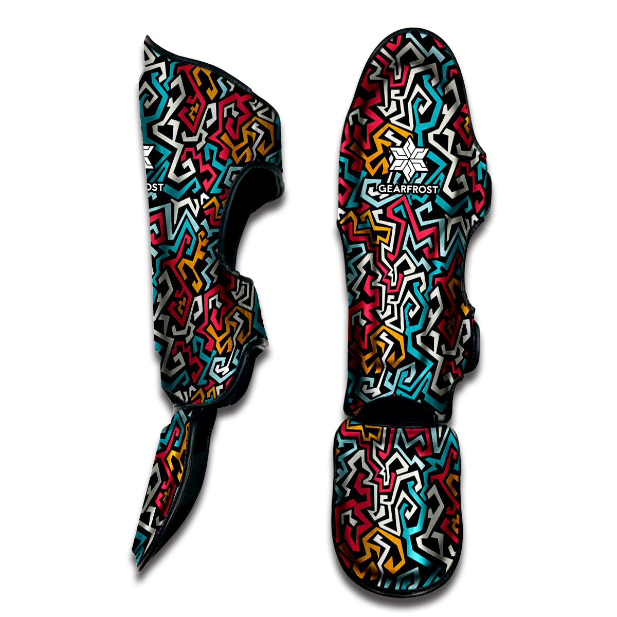 Abstract Funky Pattern Print Muay Thai Shin Guard