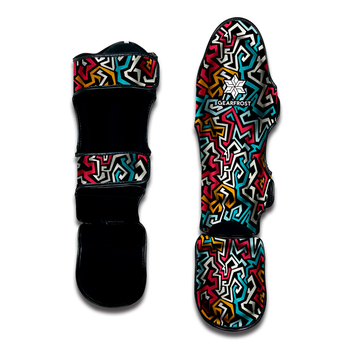 Abstract Funky Pattern Print Muay Thai Shin Guard