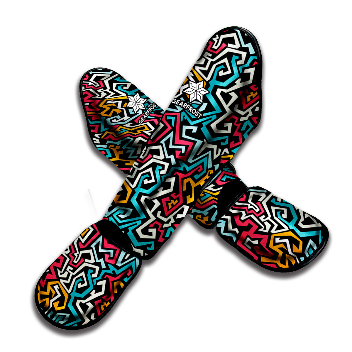 Abstract Funky Pattern Print Muay Thai Shin Guard