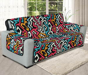 Abstract Funky Pattern Print Oversized Sofa Protector