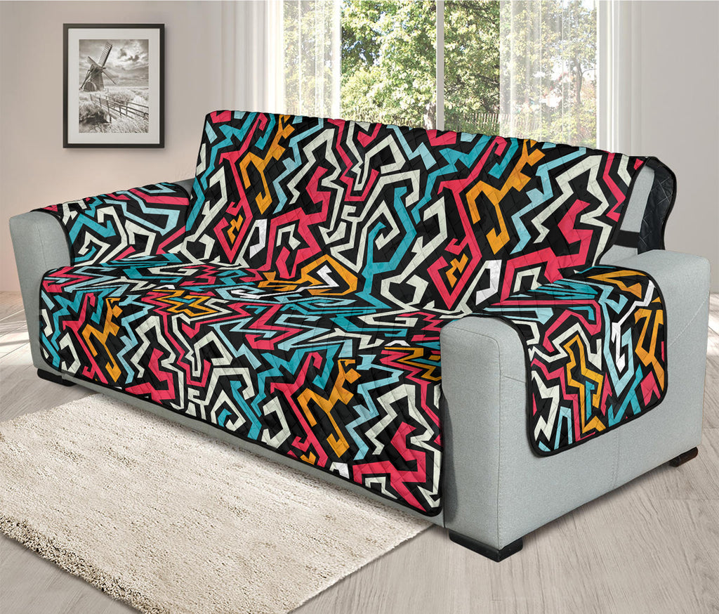 Abstract Funky Pattern Print Oversized Sofa Protector