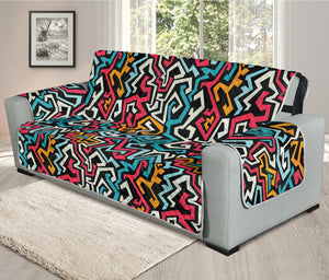 Abstract Funky Pattern Print Oversized Sofa Protector