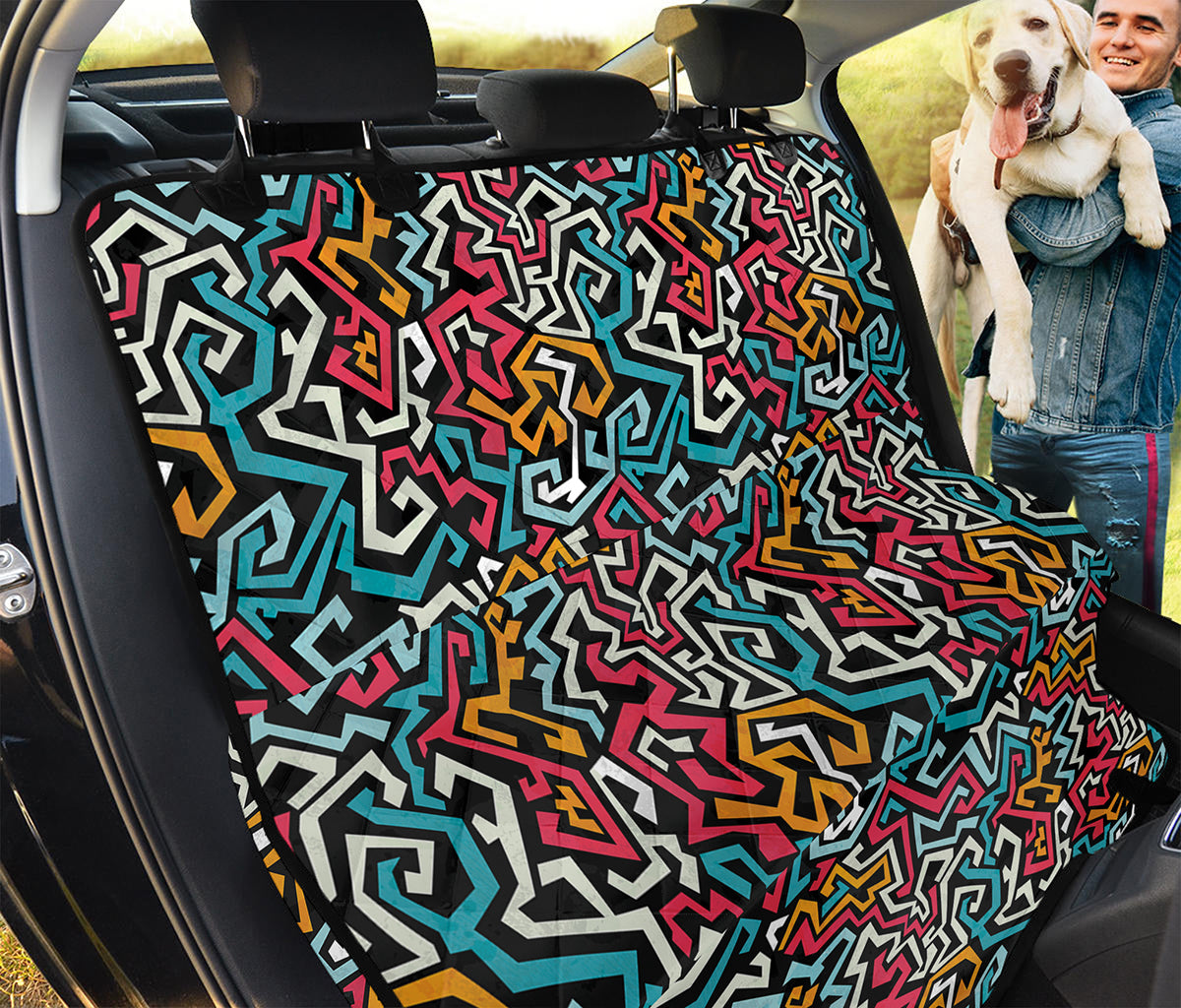 Abstract Funky Pattern Print Pet Car Back Seat Cover