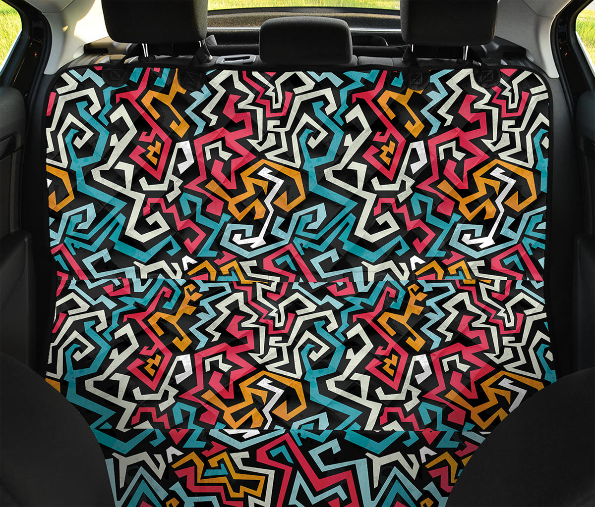 Abstract Funky Pattern Print Pet Car Back Seat Cover