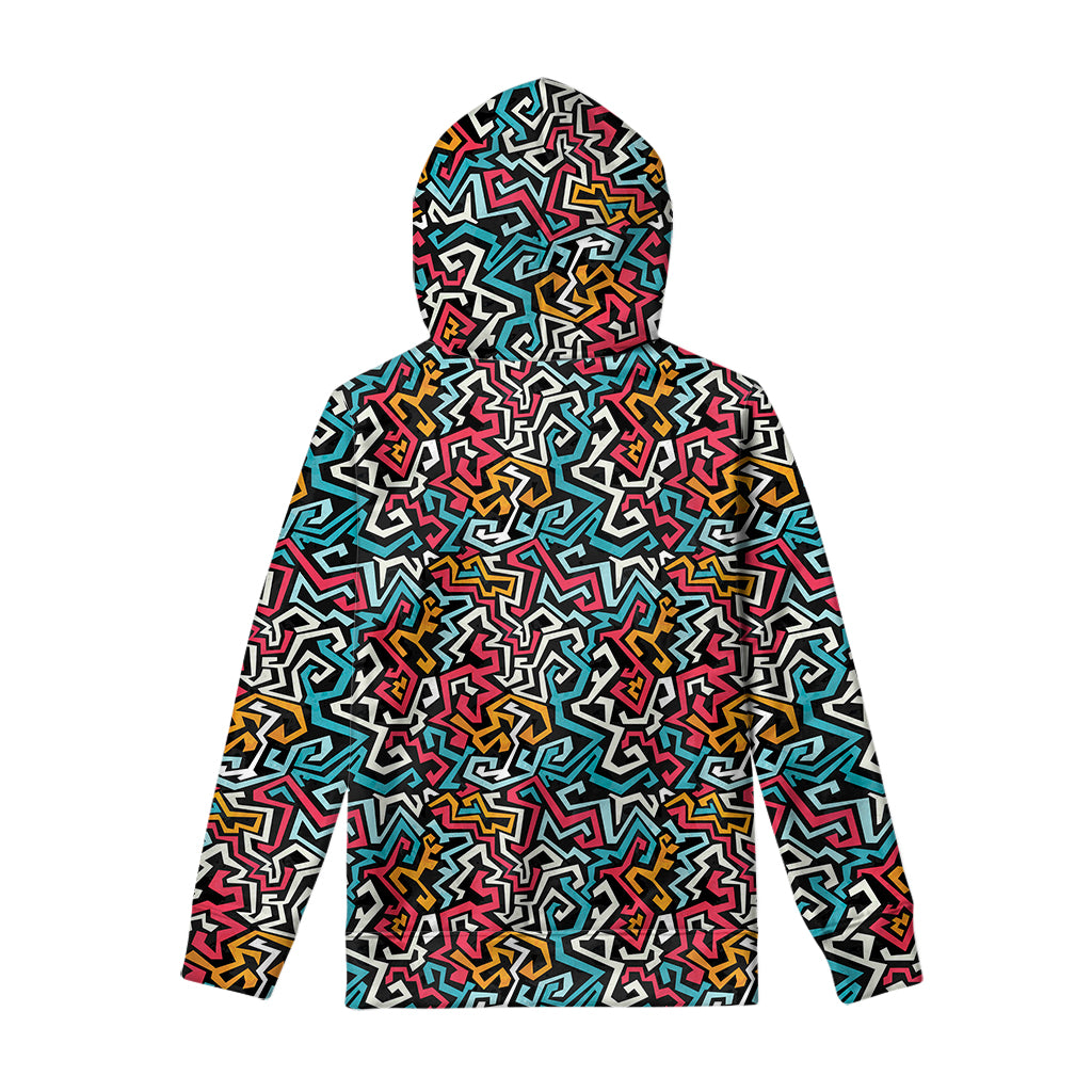 Abstract Funky Pattern Print Pullover Hoodie