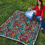 Abstract Funky Pattern Print Quilt