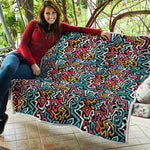 Abstract Funky Pattern Print Quilt