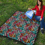 Abstract Funky Pattern Print Quilt