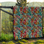 Abstract Funky Pattern Print Quilt