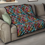 Abstract Funky Pattern Print Quilt