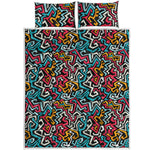 Abstract Funky Pattern Print Quilt Bed Set