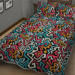 Abstract Funky Pattern Print Quilt Bed Set