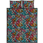 Abstract Funky Pattern Print Quilt Bed Set