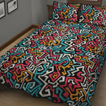 Abstract Funky Pattern Print Quilt Bed Set