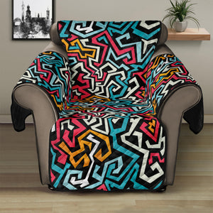 Abstract Funky Pattern Print Recliner Protector