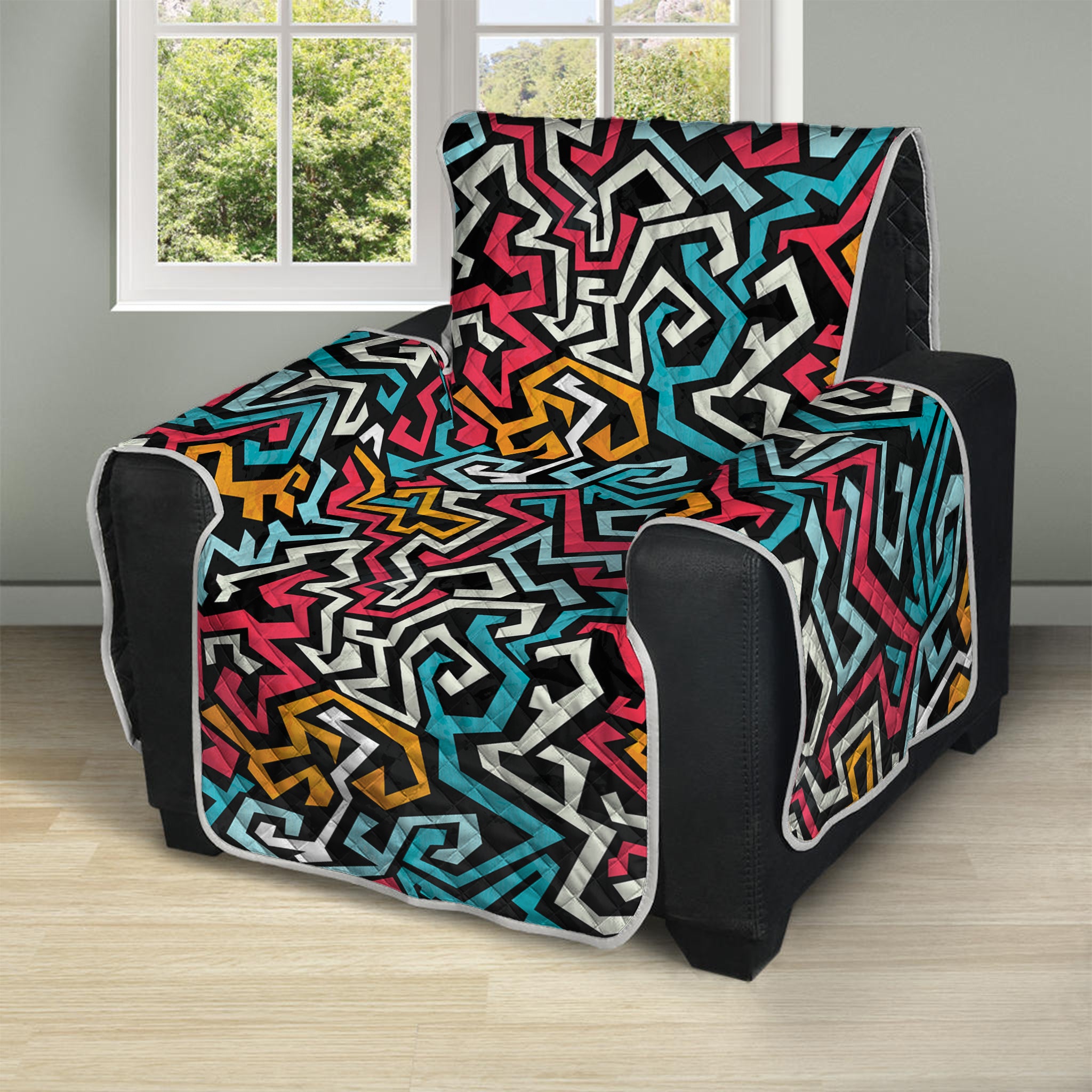 Abstract Funky Pattern Print Recliner Protector