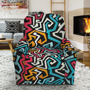 Abstract Funky Pattern Print Recliner Slipcover