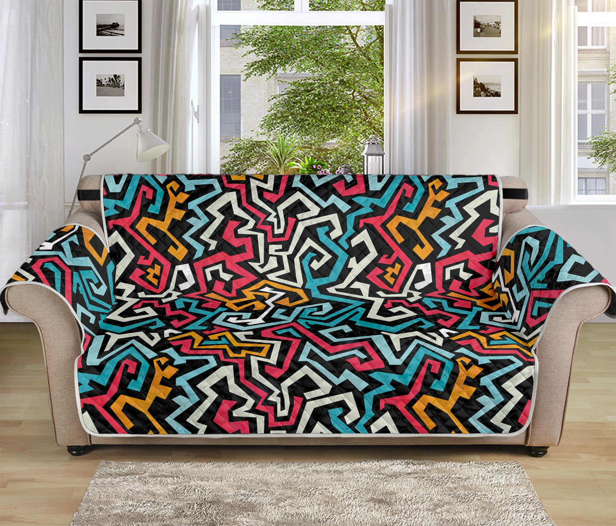 Abstract Funky Pattern Print Sofa Protector