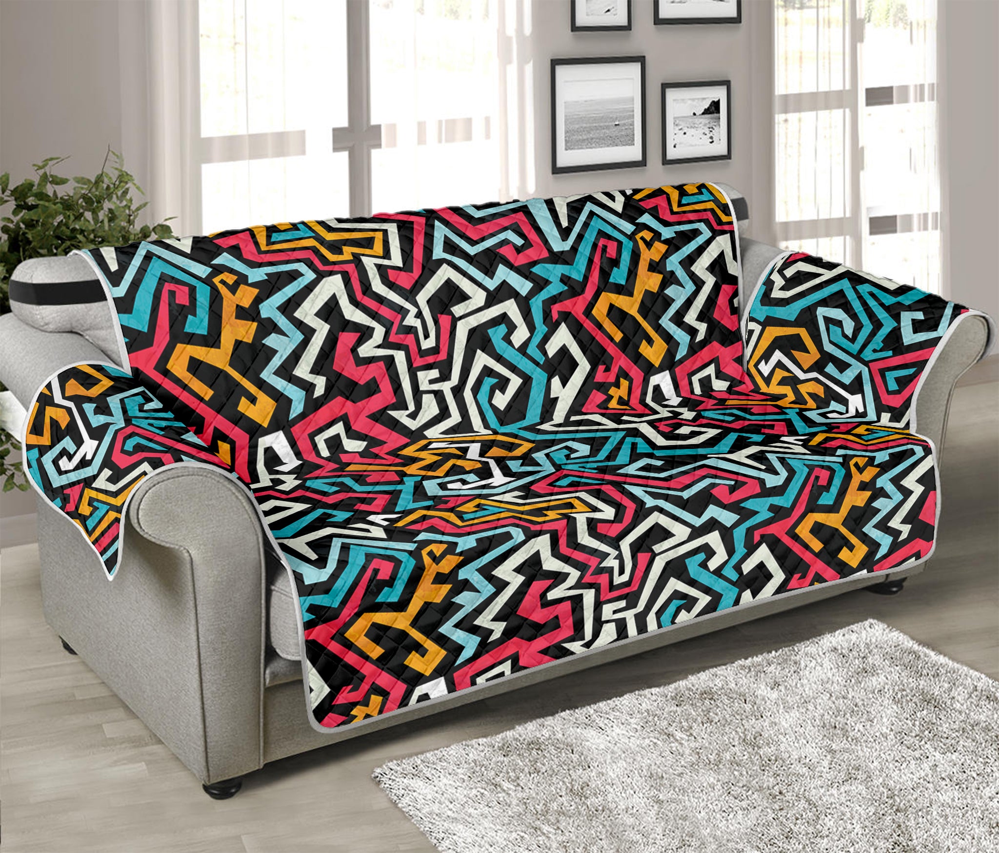 Abstract Funky Pattern Print Sofa Protector