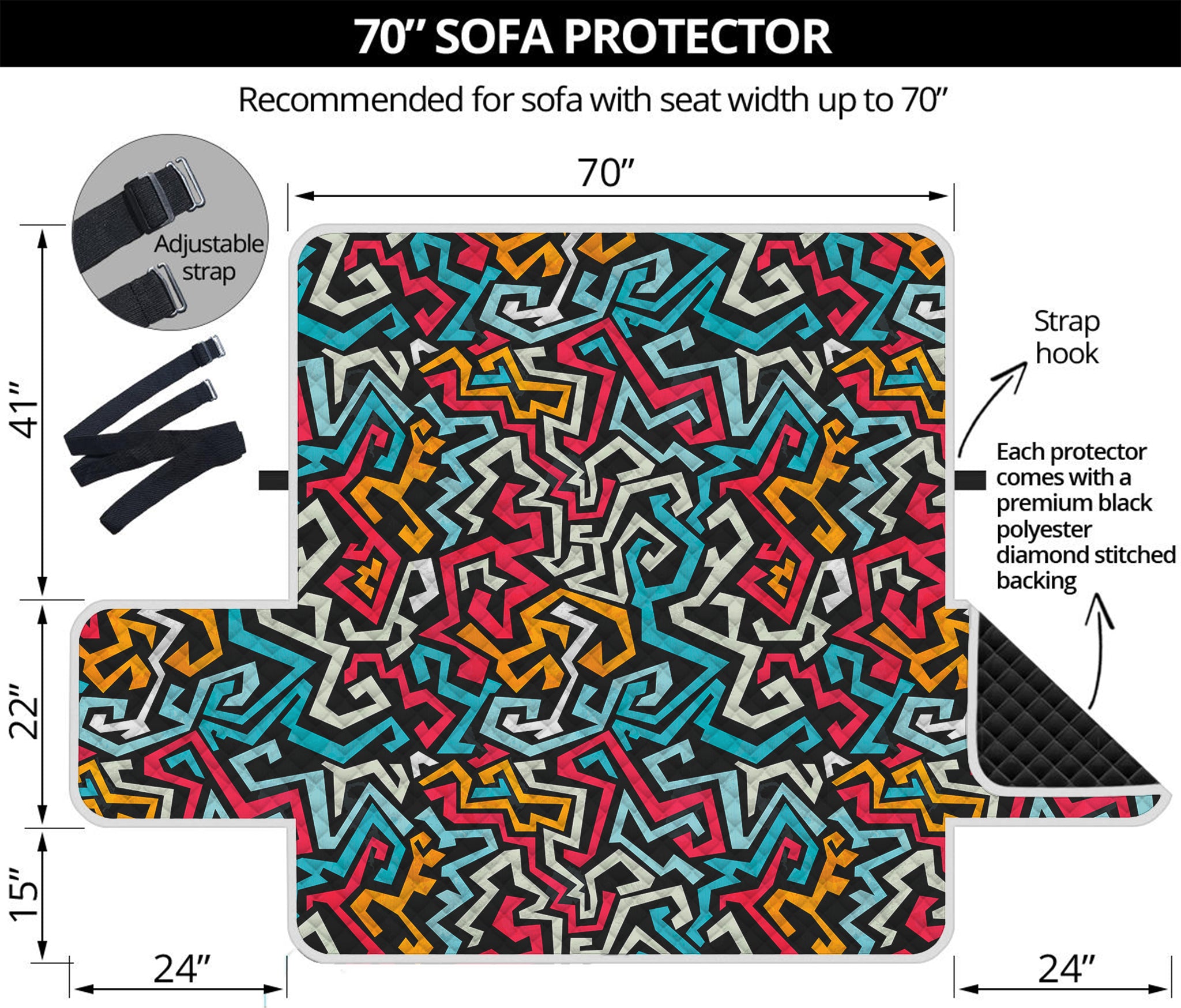 Abstract Funky Pattern Print Sofa Protector