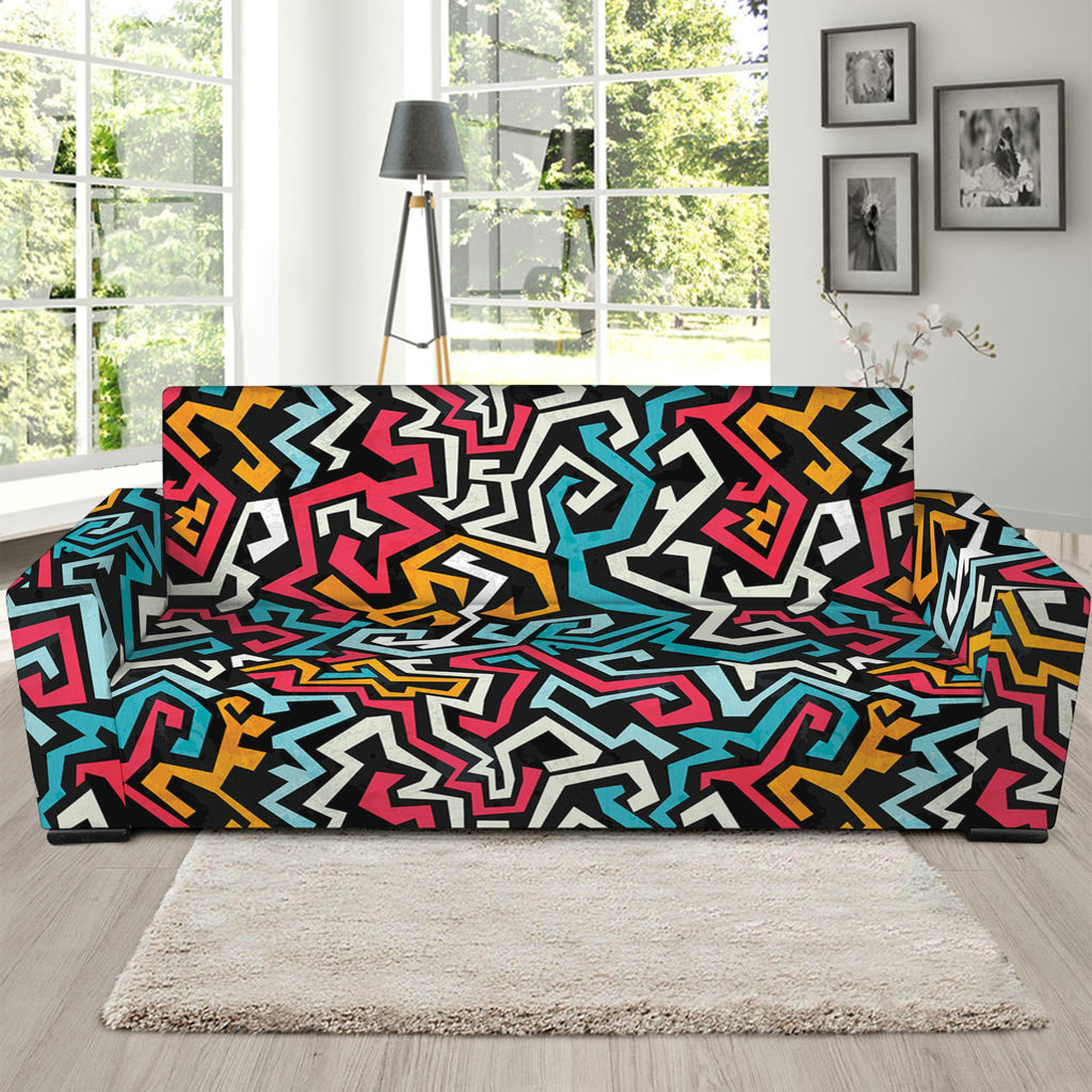 Abstract Funky Pattern Print Sofa Slipcover