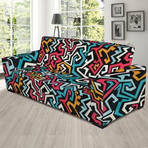 Abstract Funky Pattern Print Sofa Slipcover