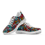 Abstract Funky Pattern Print White Sneakers