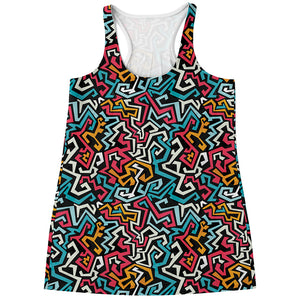 Abstract Funky Pattern Print Women's Racerback Tank Top