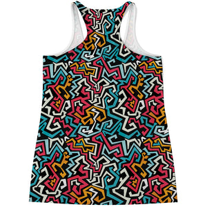 Abstract Funky Pattern Print Women's Racerback Tank Top