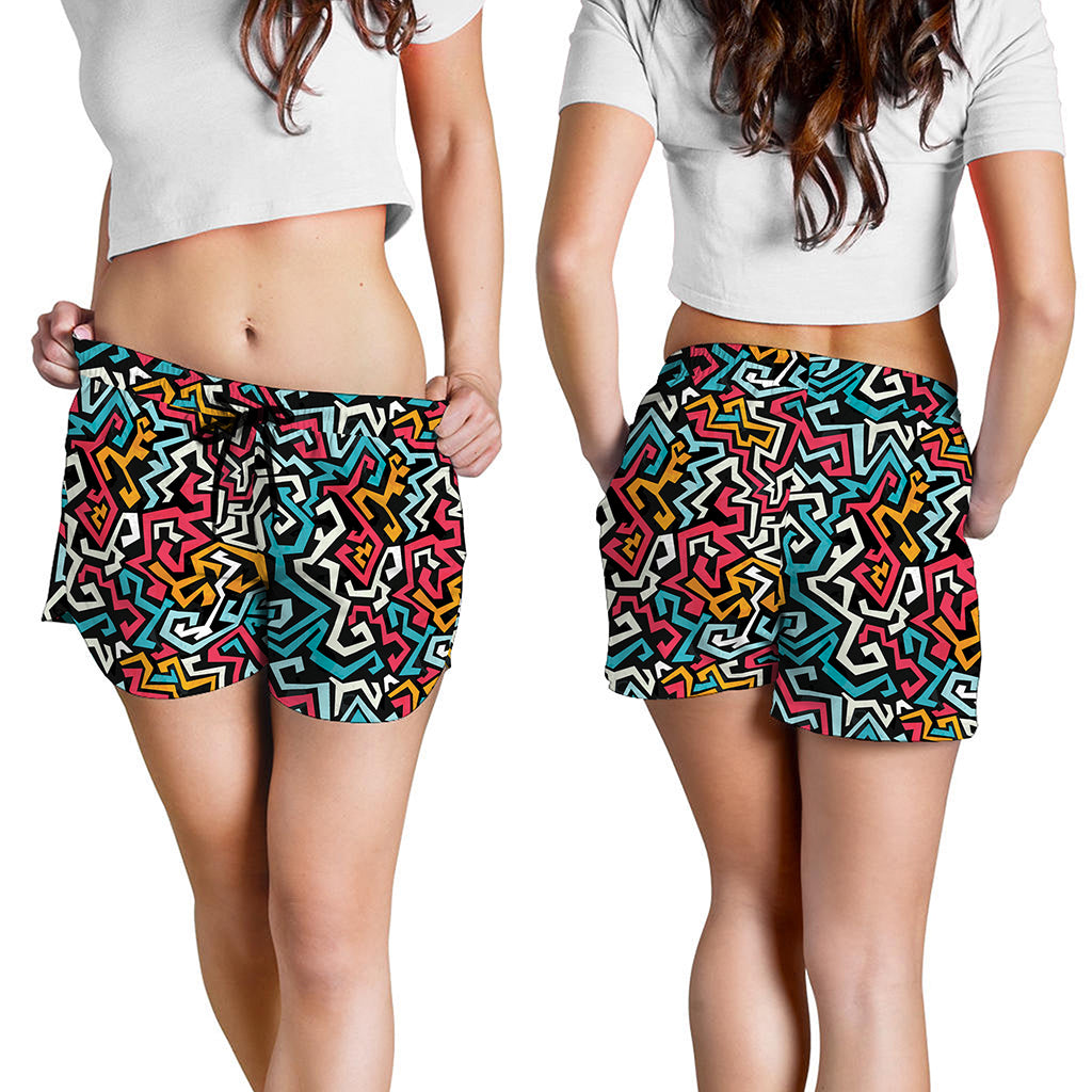 Abstract Funky Pattern Print Women's Shorts