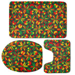 Abstract Geometric Reggae Pattern Print 3 Piece Bath Mat Set