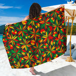 Abstract Geometric Reggae Pattern Print Beach Sarong Wrap