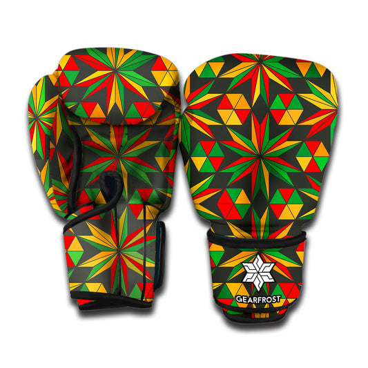 Abstract Geometric Reggae Pattern Print Boxing Gloves