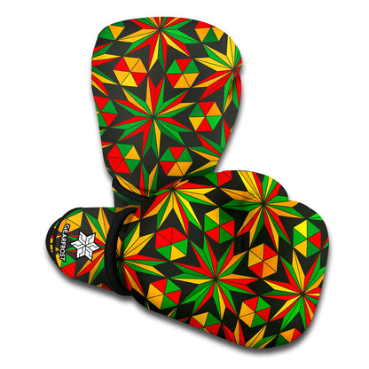 Abstract Geometric Reggae Pattern Print Boxing Gloves