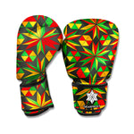 Abstract Geometric Reggae Pattern Print Boxing Gloves