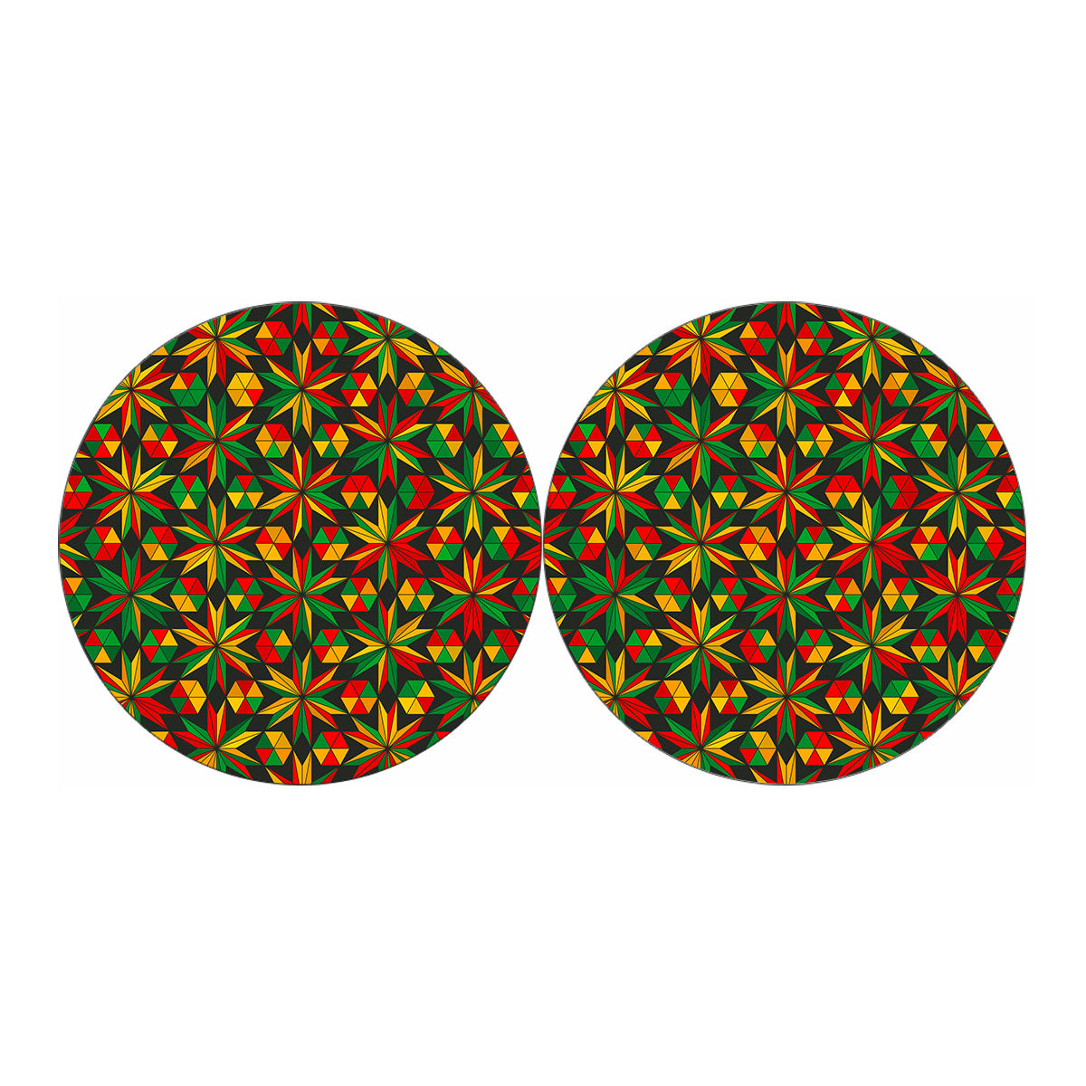 Abstract Geometric Reggae Pattern Print Car Coasters
