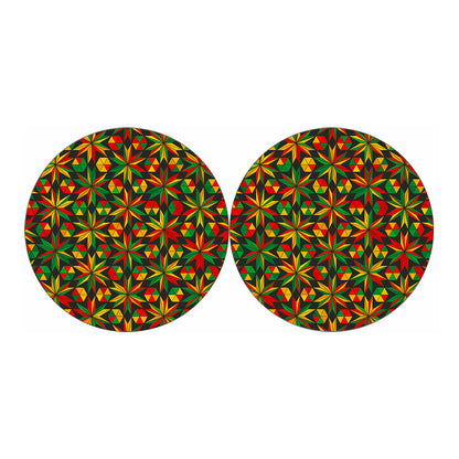 Abstract Geometric Reggae Pattern Print Car Coasters