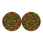 Abstract Geometric Reggae Pattern Print Car Coasters