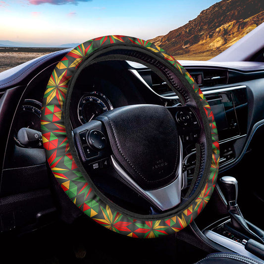 Abstract Geometric Reggae Pattern Print Car Steering Wheel Cover