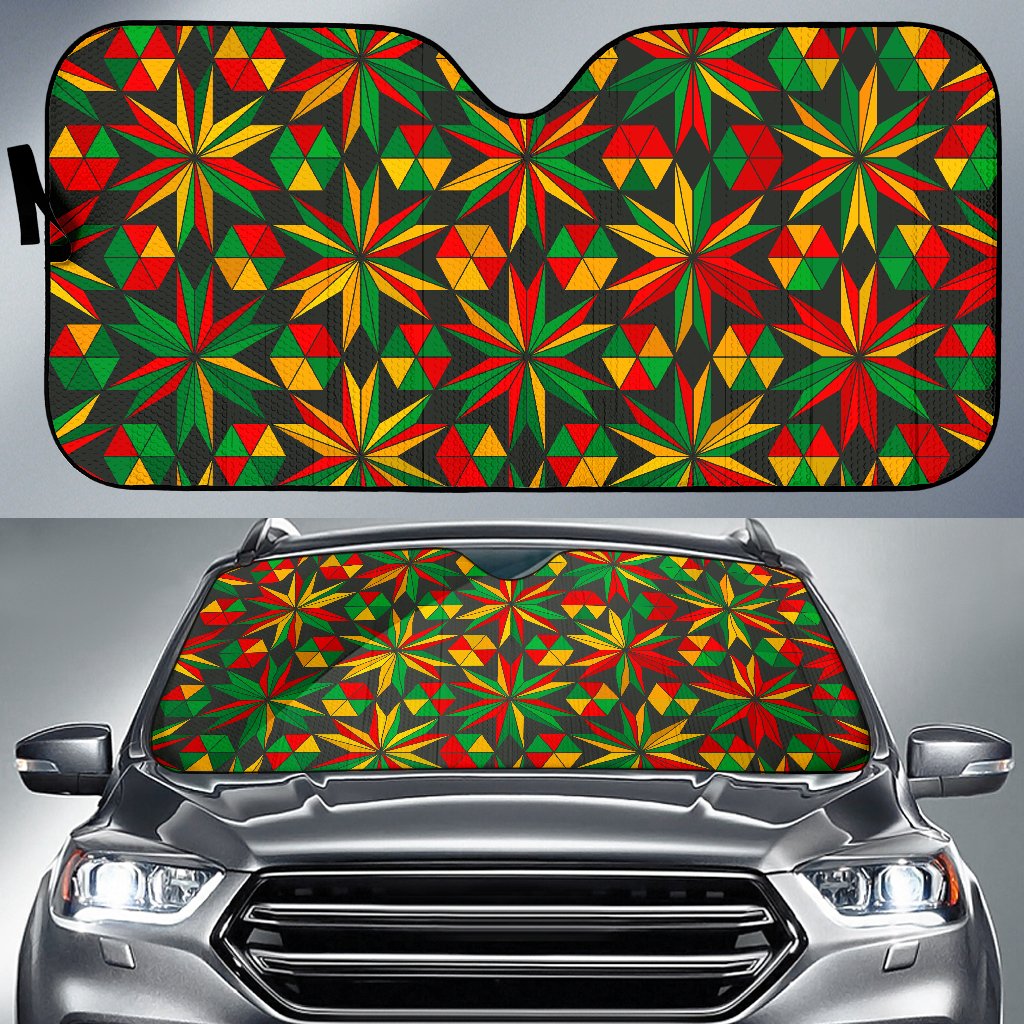 Abstract Geometric Reggae Pattern Print Car Sun Shade GearFrost