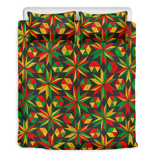 Abstract Geometric Reggae Pattern Print Duvet Cover Bedding Set