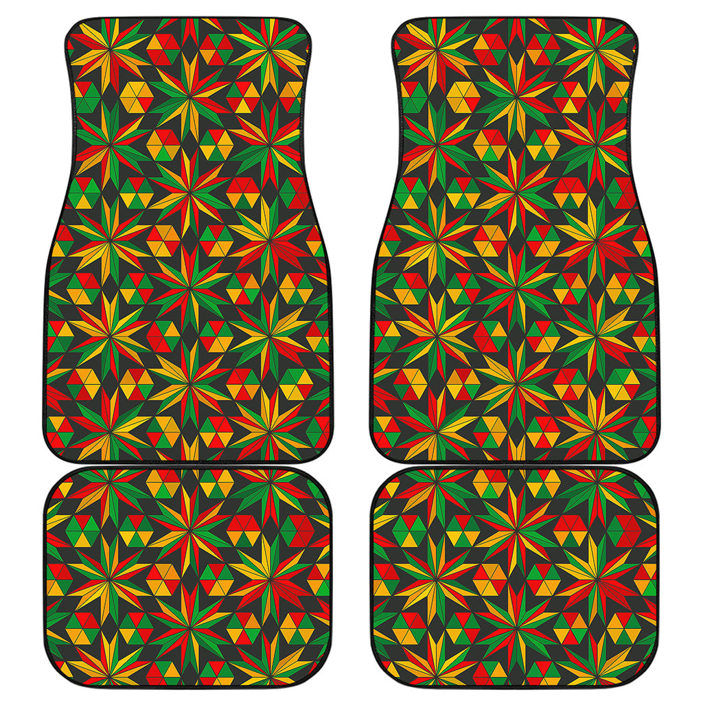 Abstract Geometric Reggae Pattern Print Front and Back Car Floor Mats