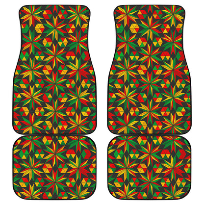 Abstract Geometric Reggae Pattern Print Front and Back Car Floor Mats