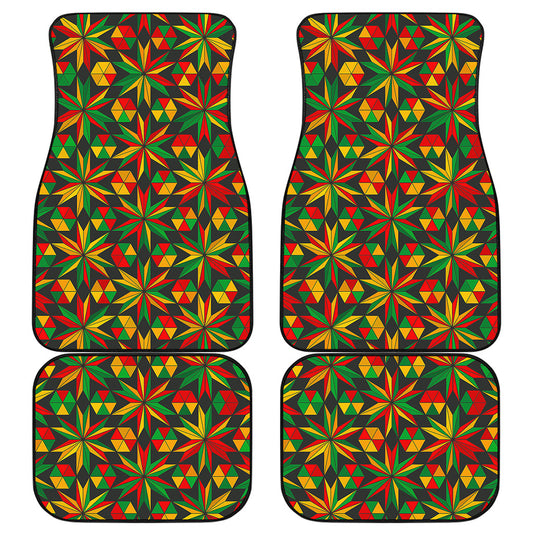 Abstract Geometric Reggae Pattern Print Front and Back Car Floor Mats