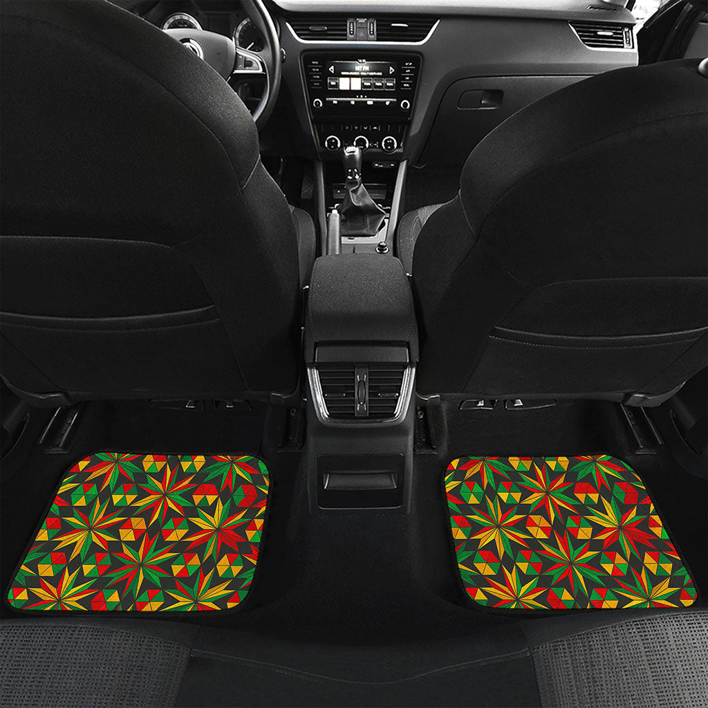 Abstract Geometric Reggae Pattern Print Front and Back Car Floor Mats