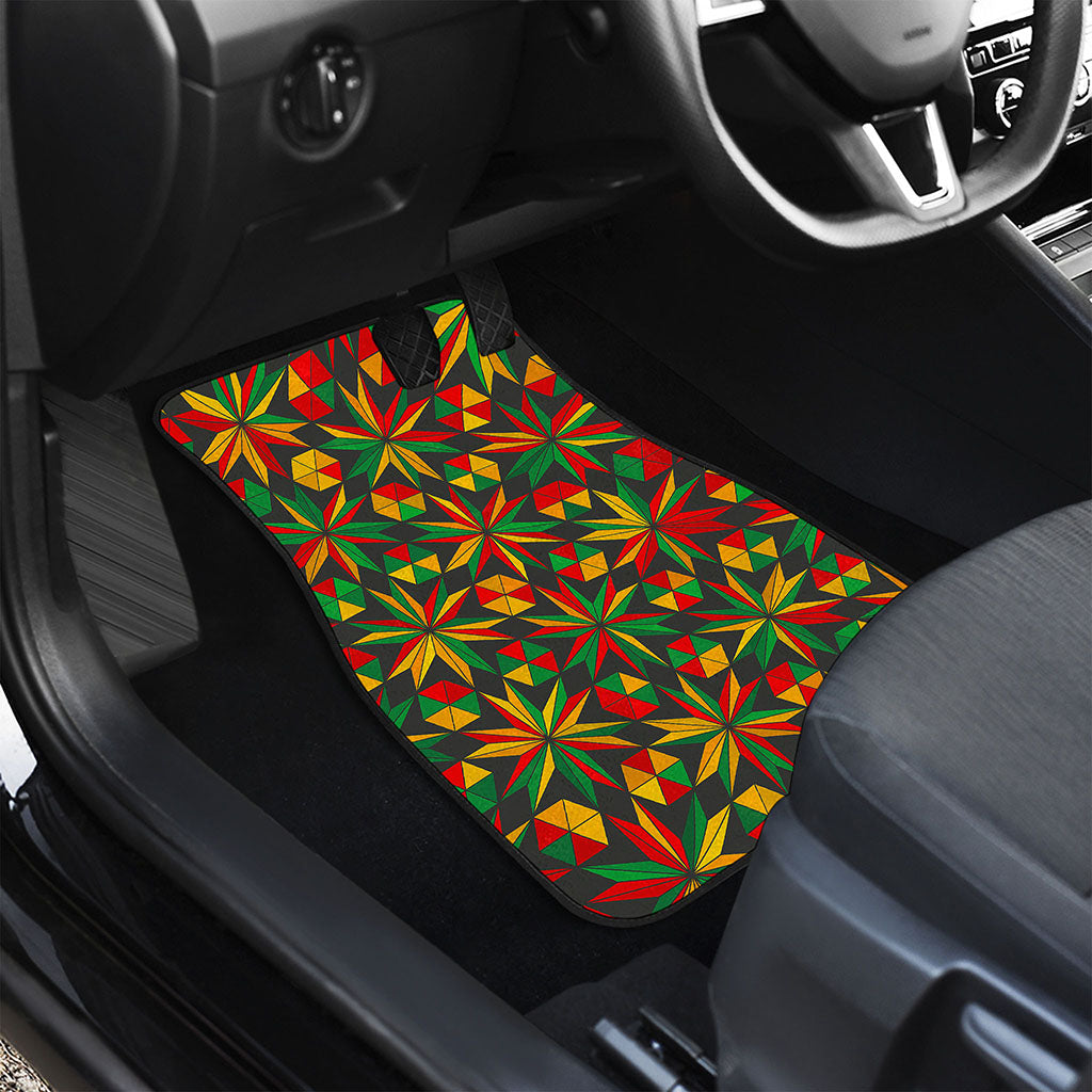 Abstract Geometric Reggae Pattern Print Front and Back Car Floor Mats