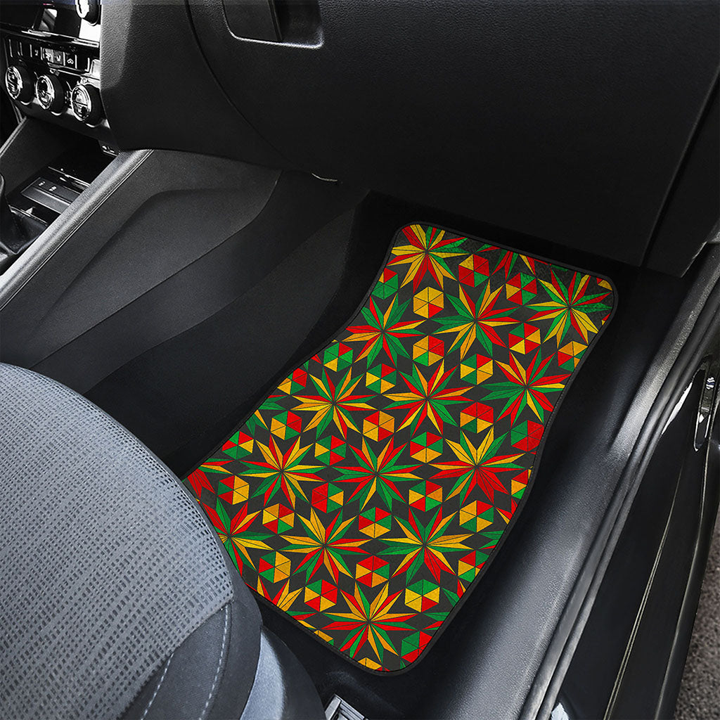 Abstract Geometric Reggae Pattern Print Front and Back Car Floor Mats