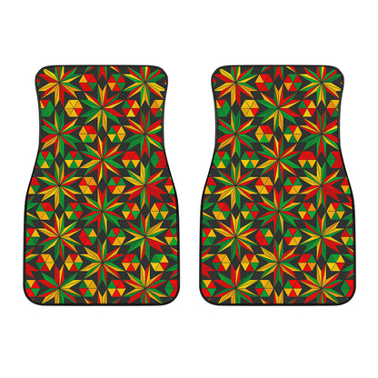 Abstract Geometric Reggae Pattern Print Front Car Floor Mats