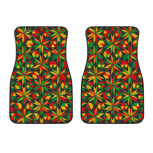 Abstract Geometric Reggae Pattern Print Front Car Floor Mats