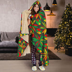 Abstract Geometric Reggae Pattern Print Hooded Blanket